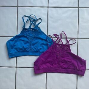 NWOT Set of 2 Victoria’s Secret Unlined Bralettes in magenta and bright blue